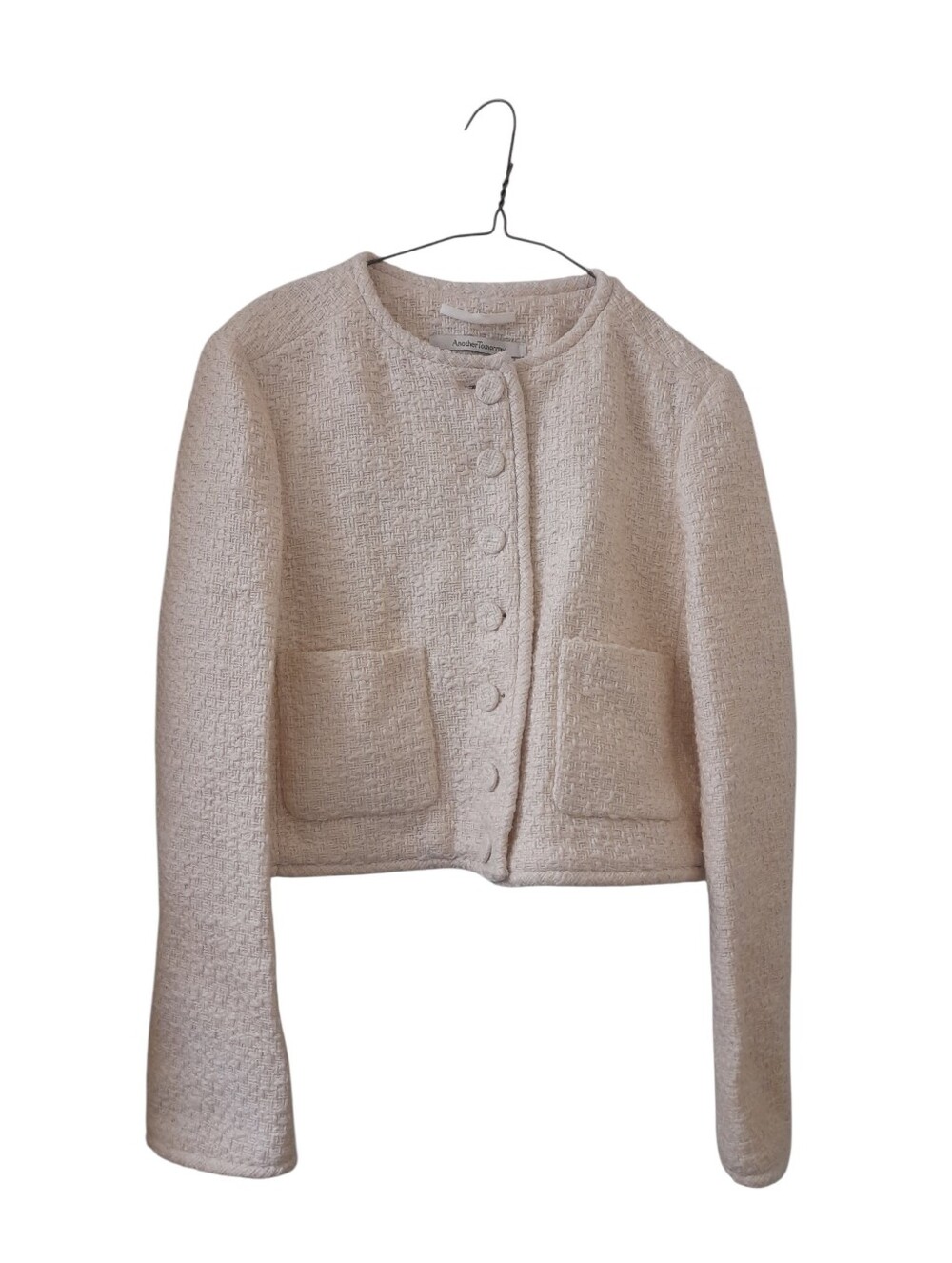 Another Tomorrow Cropped Textured Tweed Jacket - Picture 2 of 11